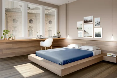 Minimalist Wooden Platform Bed Childrens Bedroom