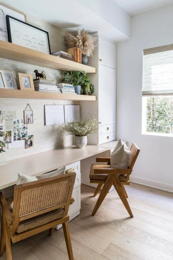 Minimalist Wooden Home Office Workspace Design